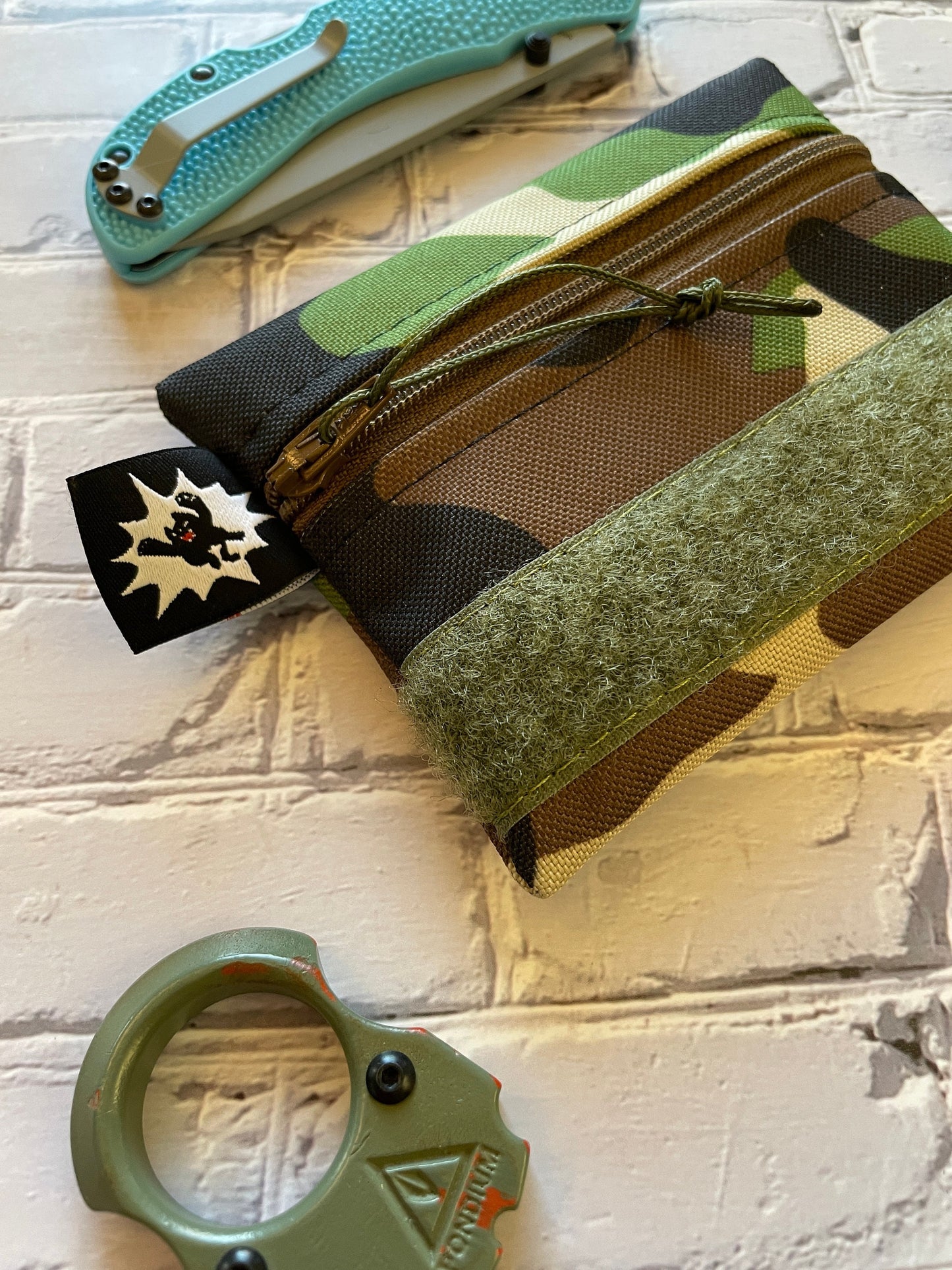 Otter Tex and Velcro Mini Pouch- Camo with OD Green Velcro