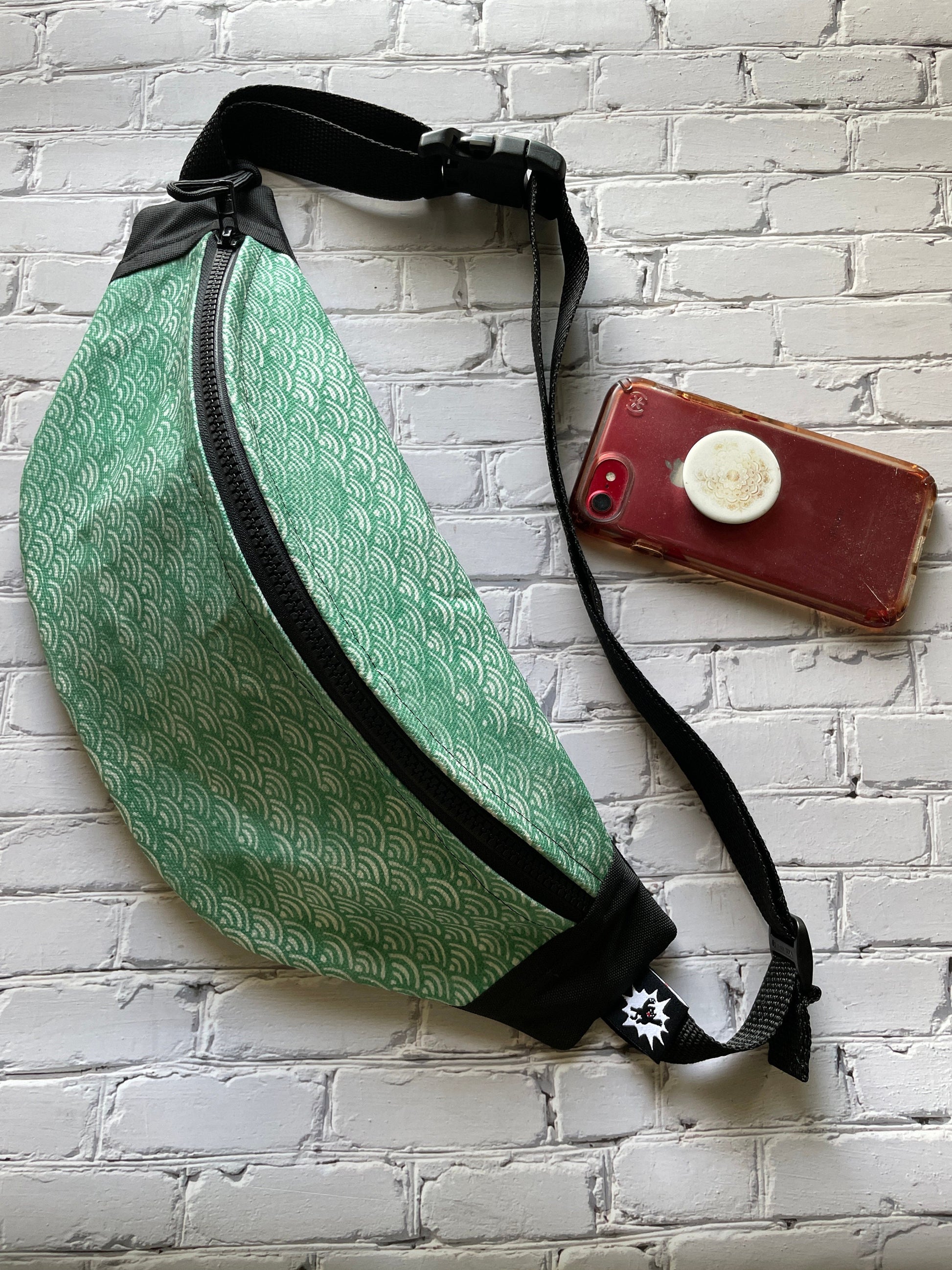 Japanese Block Print Bag in Jade