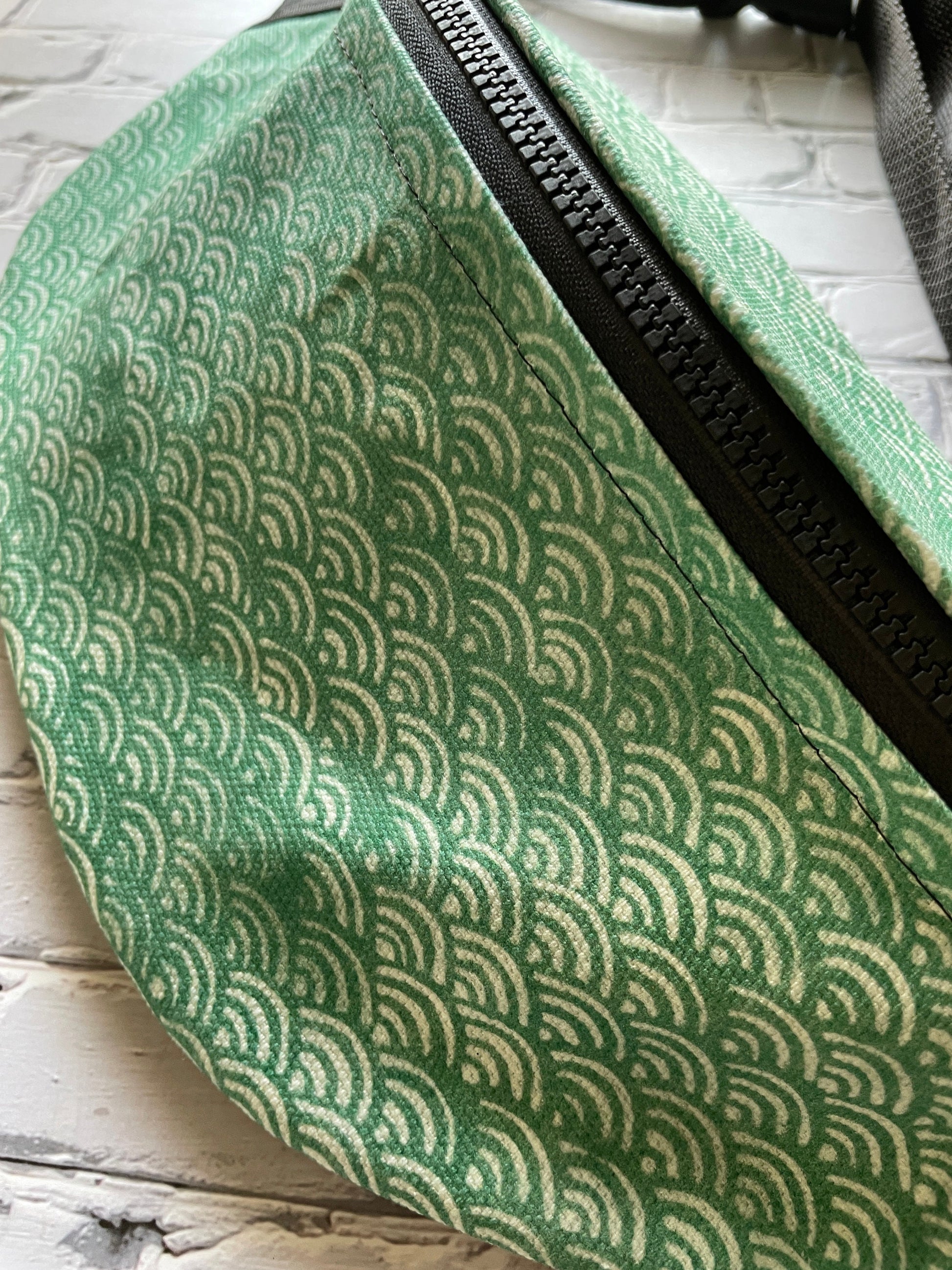 Japanese Block Print Bag in Jade