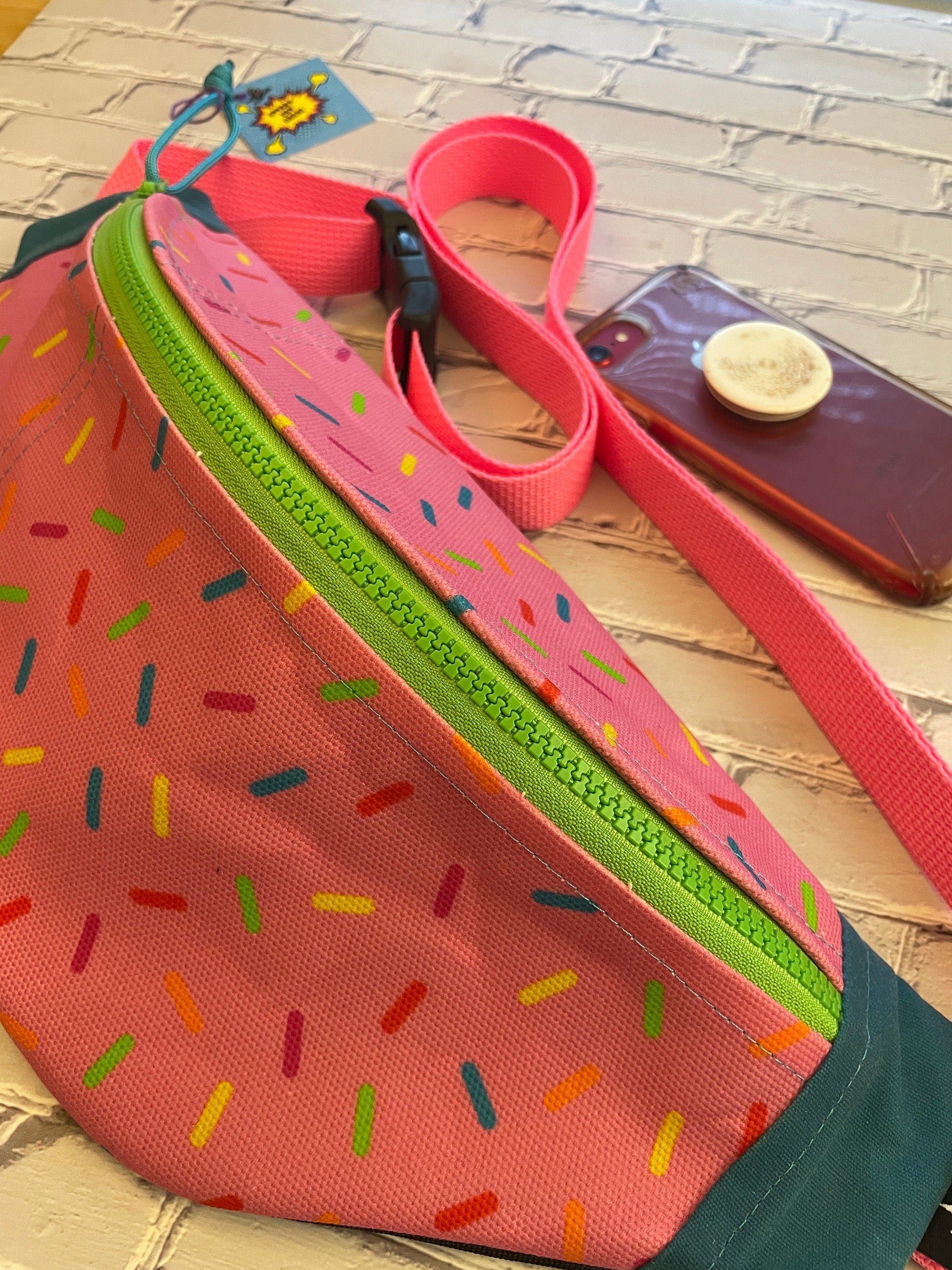 Donut Sprinkles Waxed Canvas Sling Bag