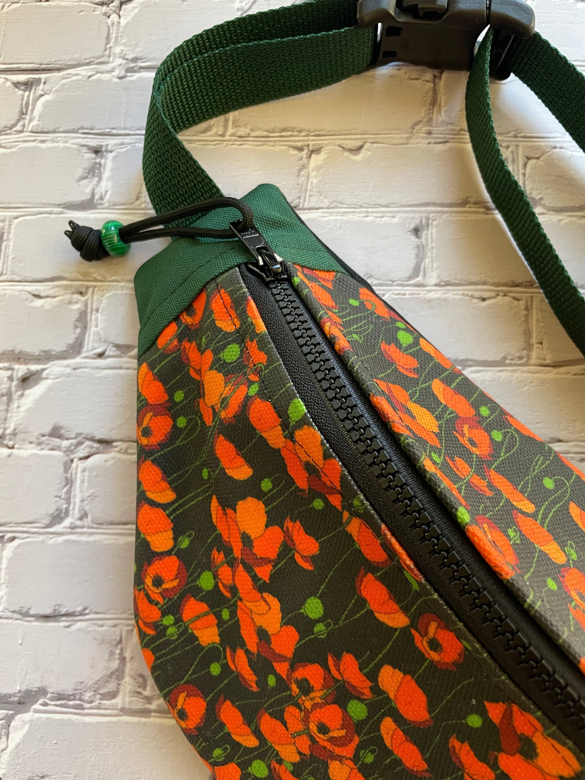 Autumn Poppy Waxed Canvas Sling Bag