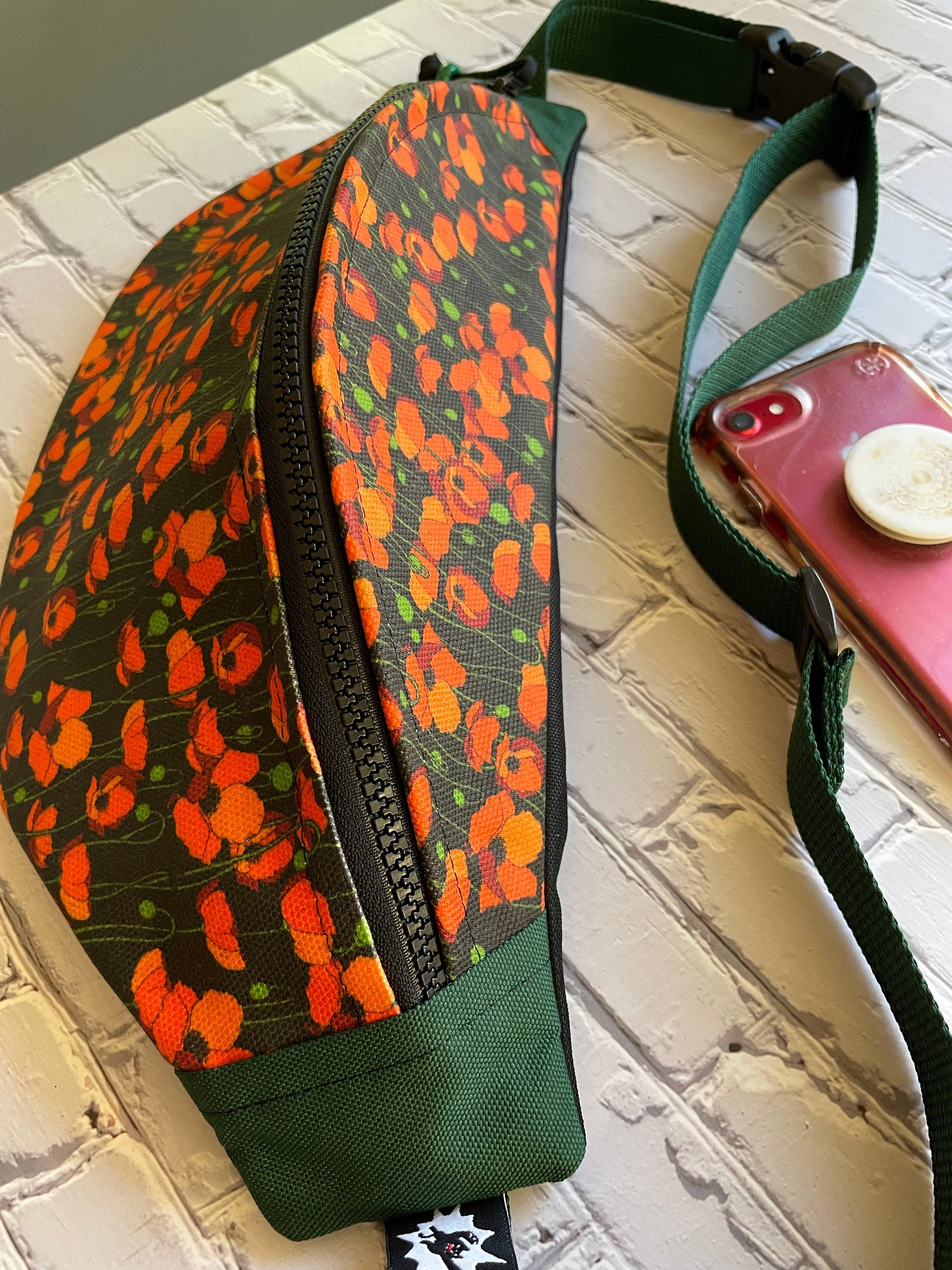 Autumn Poppy Waxed Canvas Sling Bag