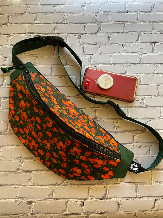 Autumn Poppy Waxed Canvas Sling Bag