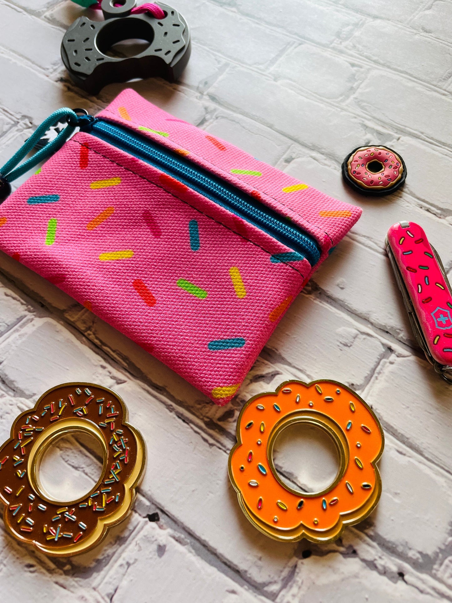 Donut Sprinkles Waxed Canvas EDC Pouch