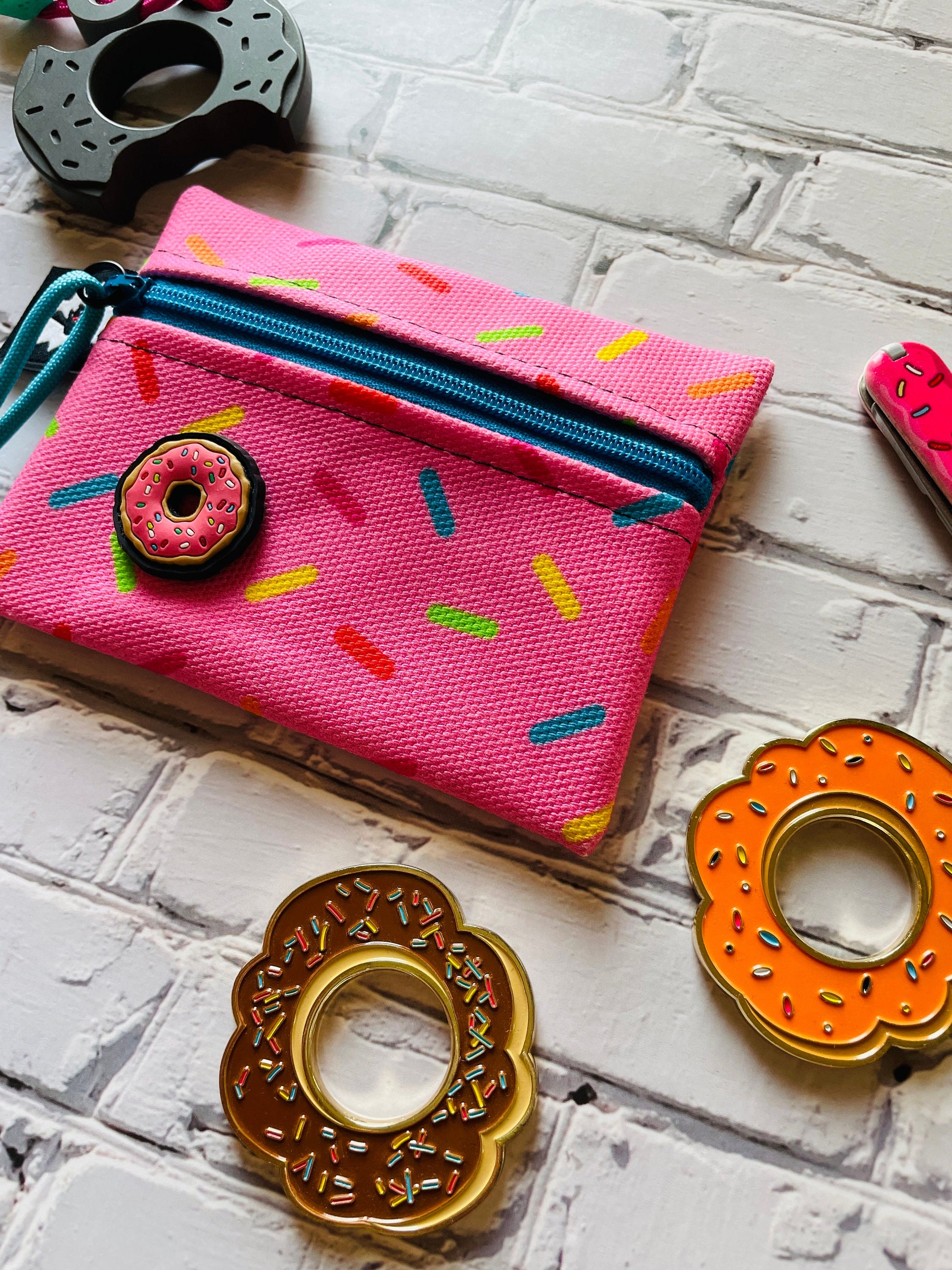 Donut Sprinkles Waxed Canvas EDC Pouch