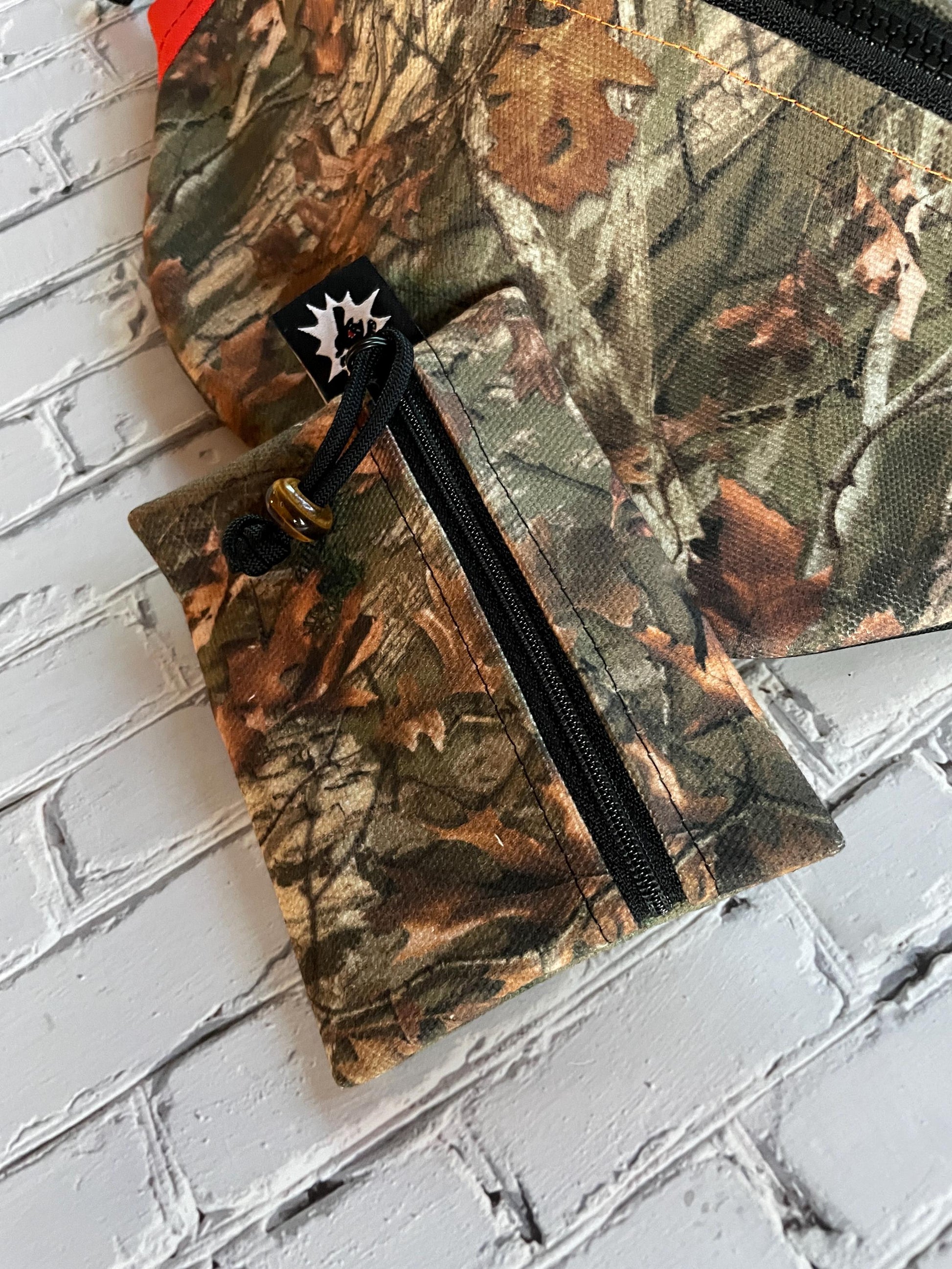 Waxed Canvas EDC Pouch | Mini Pouch | Small Zipper Wallet | Everyday Carry Bag | Hook and Loop Pouch Hunter | EDC Gear | Mossy Oak Camo