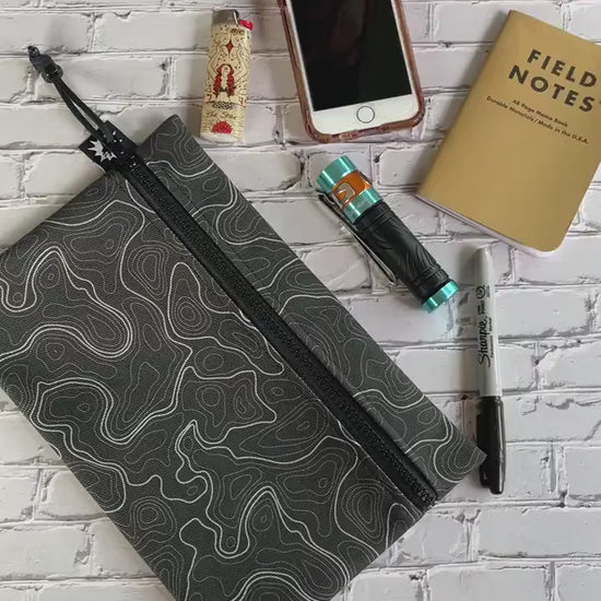 Canvas Travel Pouch |  Small Zipper Wallet | Everyday Carry Bag | Suitcase Organizer | For Tools, Knives, Art Supplies | Unique Patterns |