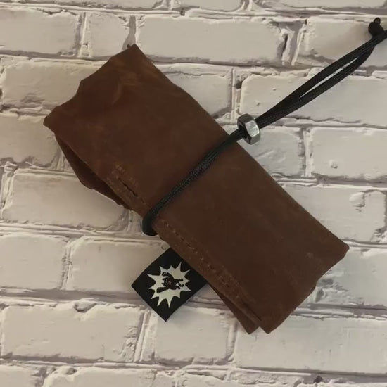 EDC Tool Roll | Waxed Canvas Tool Pouch | Every Day Carry Gear Bag | Pocket Organizer | EDC Knife Roll | Pocket Dump Hank | Scull Wall