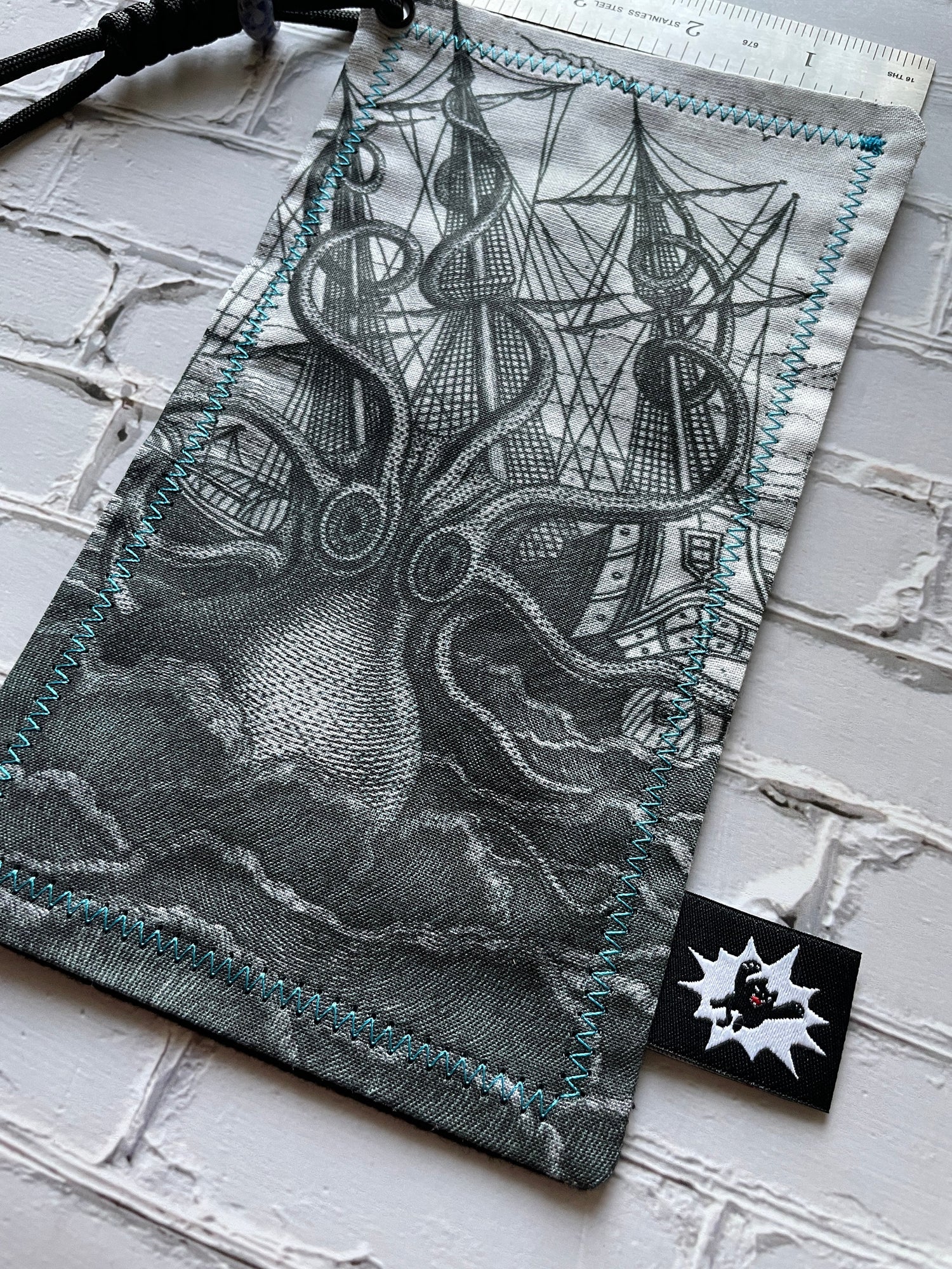 EDC Hank Limited Edition | EDC Gear Hankerchief | Hank for Bag, Pouch, Or Tray | Kraken Nautical Ship |  Everyday Carry Handkerchief