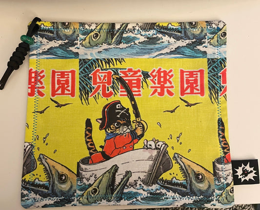 EDC Hank Limited Edition | EDC Gear Hankerchief | Nautical Ship Hank for Bag, Pouch, Or Tray | Cat  Pirate |  Everyday Carry Handkerchief