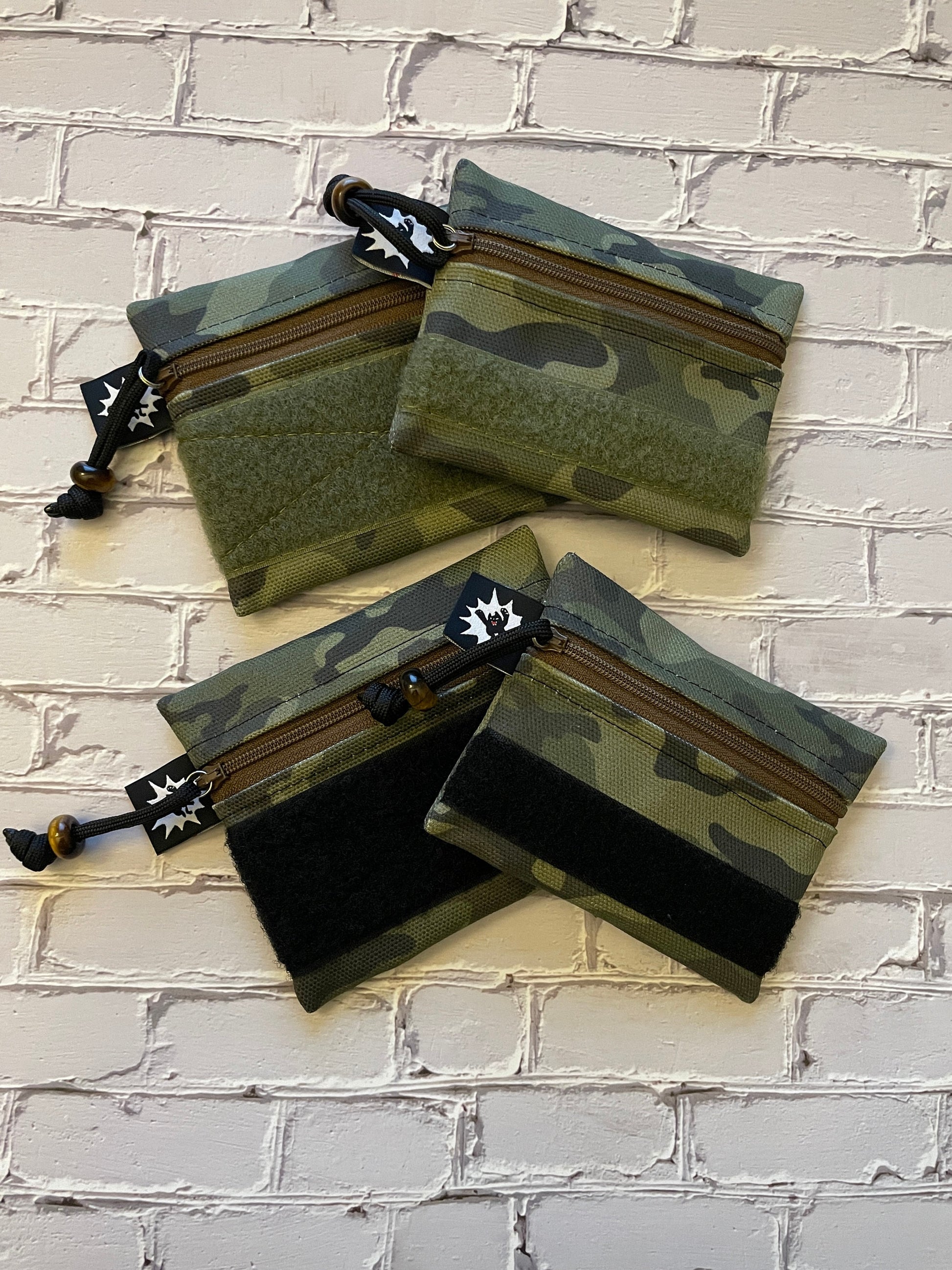 Waxed Canvas EDC Pouch | Mini Pouch | Small Zipper Wallet | Everyday Carry Bag | Hook and Loop Pouch | EDC Gear | Camo Canvas