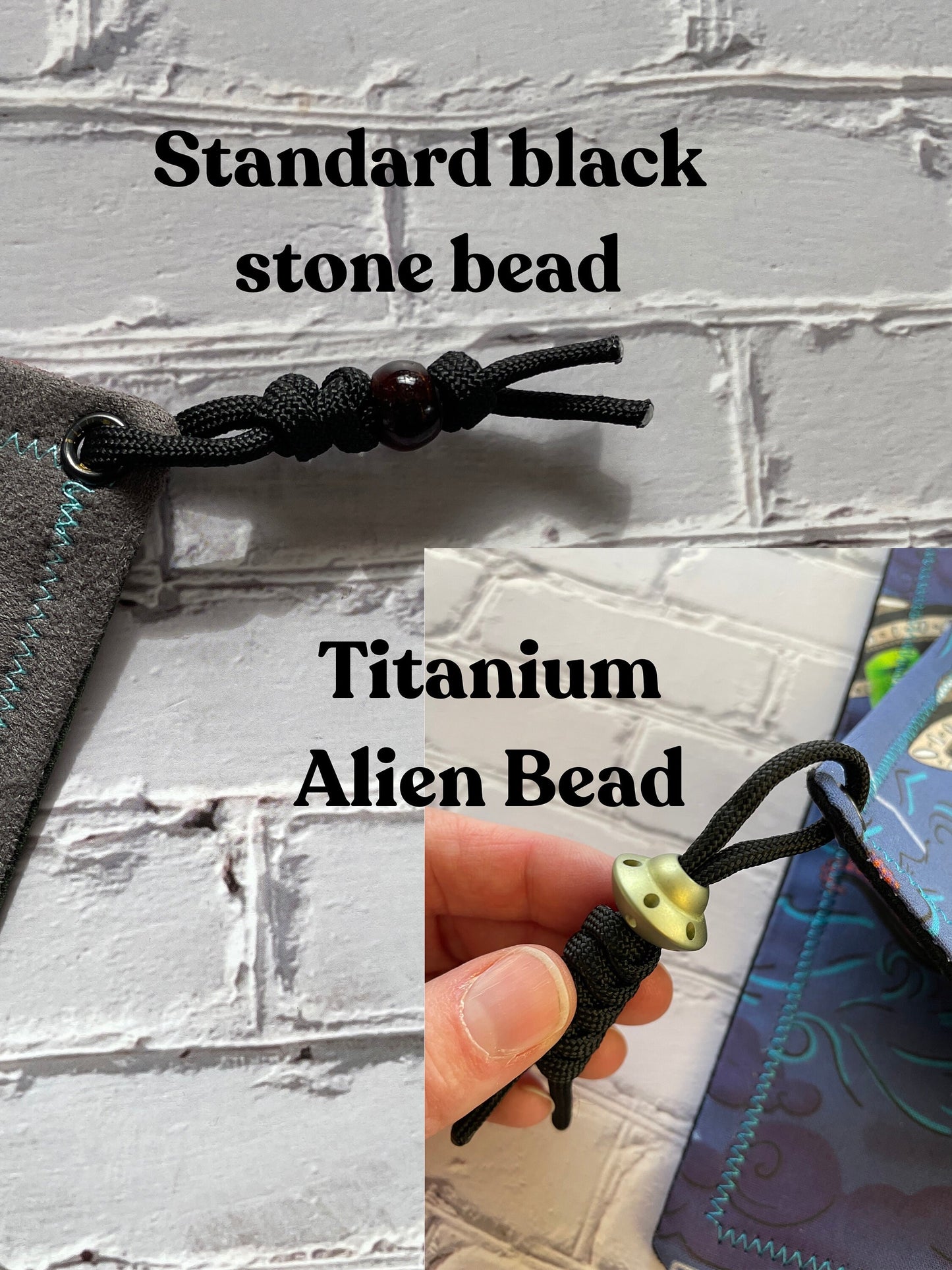 Alien Octopus | Handkerchief for Every Day Carry | EDC Gear | Hank For EDC Organizer Pouch | Paracord | Invasion Abduction Titanium Bead