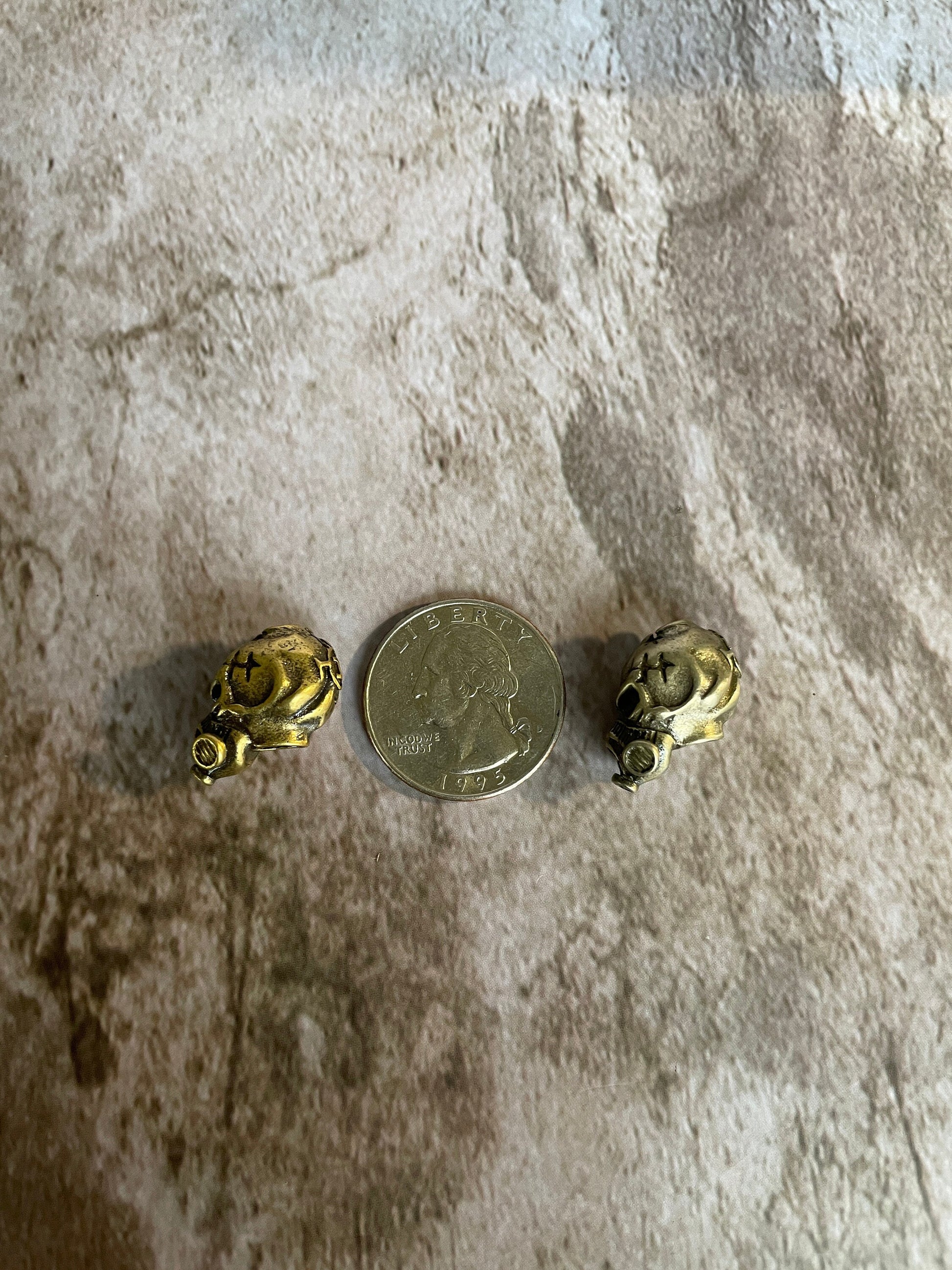 Gas Mask Scull EDC Knife Paracord Bead | Brass Bead | EDC Gear | Everyday Carry  Hank Bead | Large Hole Bead | Steam Punk Gold Silver Toxic