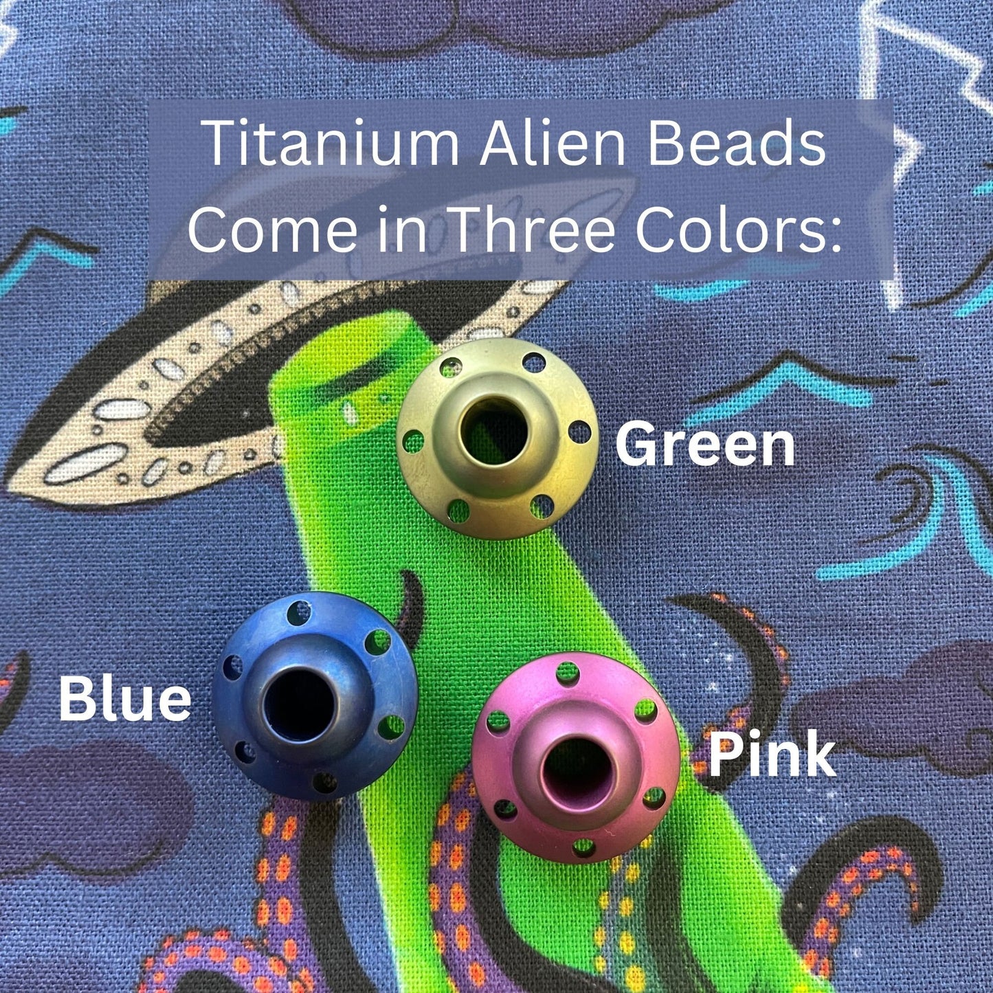 Alien Octopus | Handkerchief for Every Day Carry | EDC Gear | Hank For EDC Organizer Pouch | Paracord | Invasion Abduction Titanium Bead