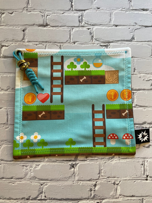 EDC Hank Limited Edition | EDC Gear Hankerchief | Hank for Bag, Pouch, Or Tray | Old School Nintendo Print | Mario | Classic Everyday Carry