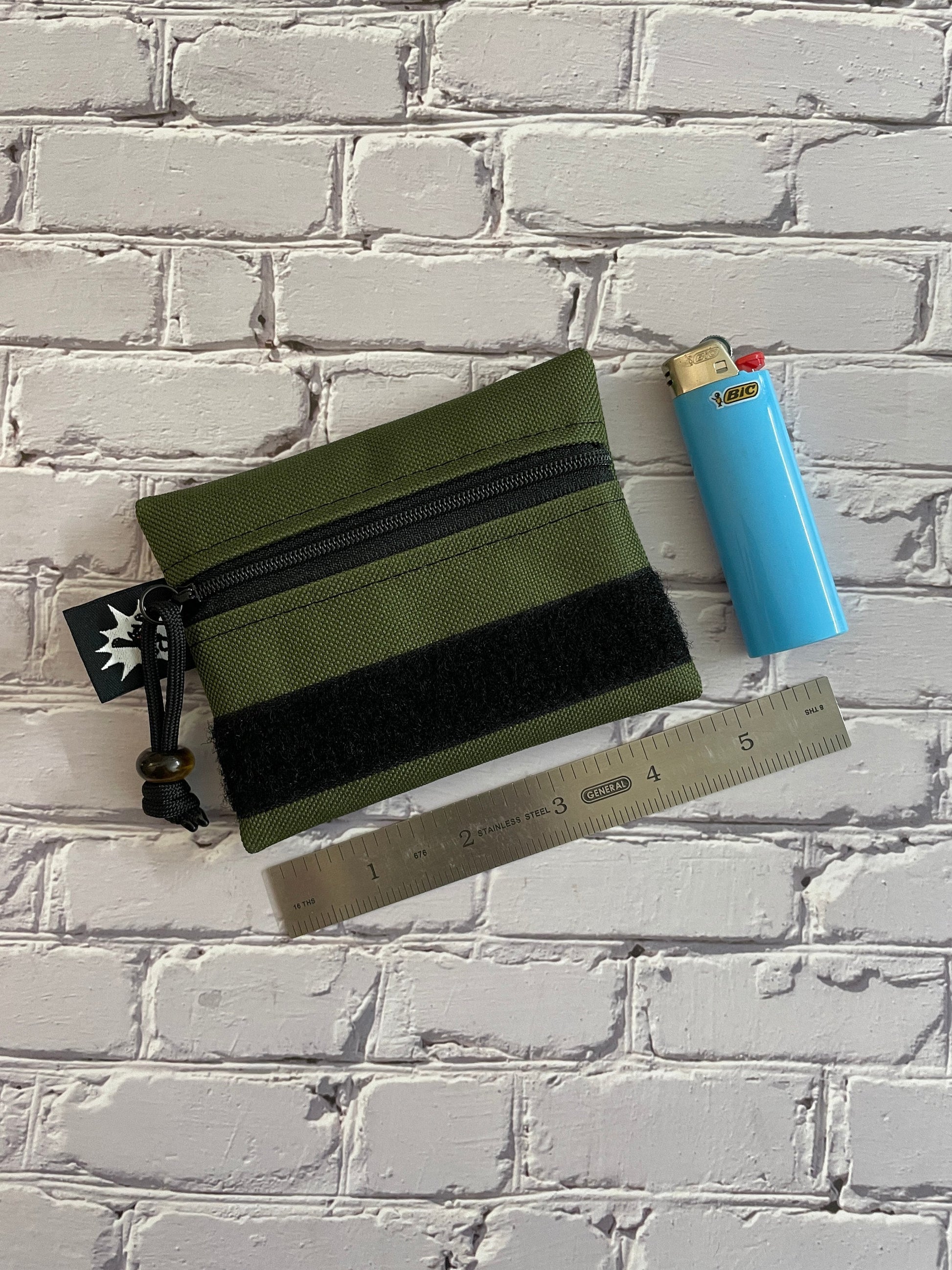 Otter Tex and Velcro Mini Pouch- Olive with OD Green Velcro